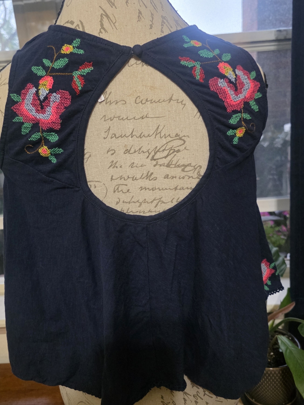 Free People Navy Embroidered Floral Tank - Picture 5 of 9